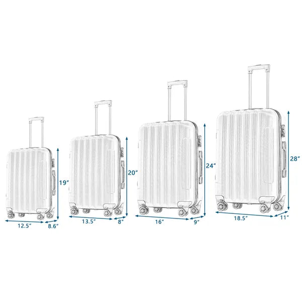 Vertical Pattern Four-in-one Universal Wheel With Handle Trolley Case 16in 20in 24in 28in ABS Aluminum Alloy Trolley Classic Color - Dark Gray N101 Product Upgrade