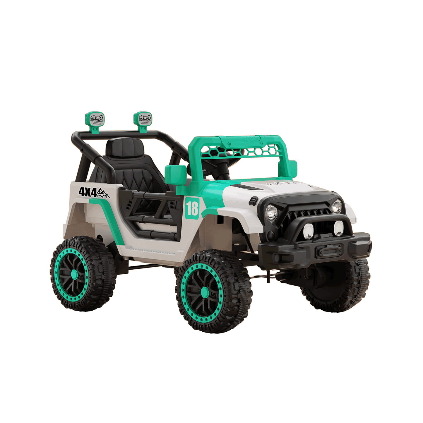 12V Ride On Car With Parent Remote Control, Toddler Electric Car With Spring Suspension, LED Lights & Music Player - Safe Battery Toy For Kids, Christmas & Birthday Gift  WIGHT GREEN