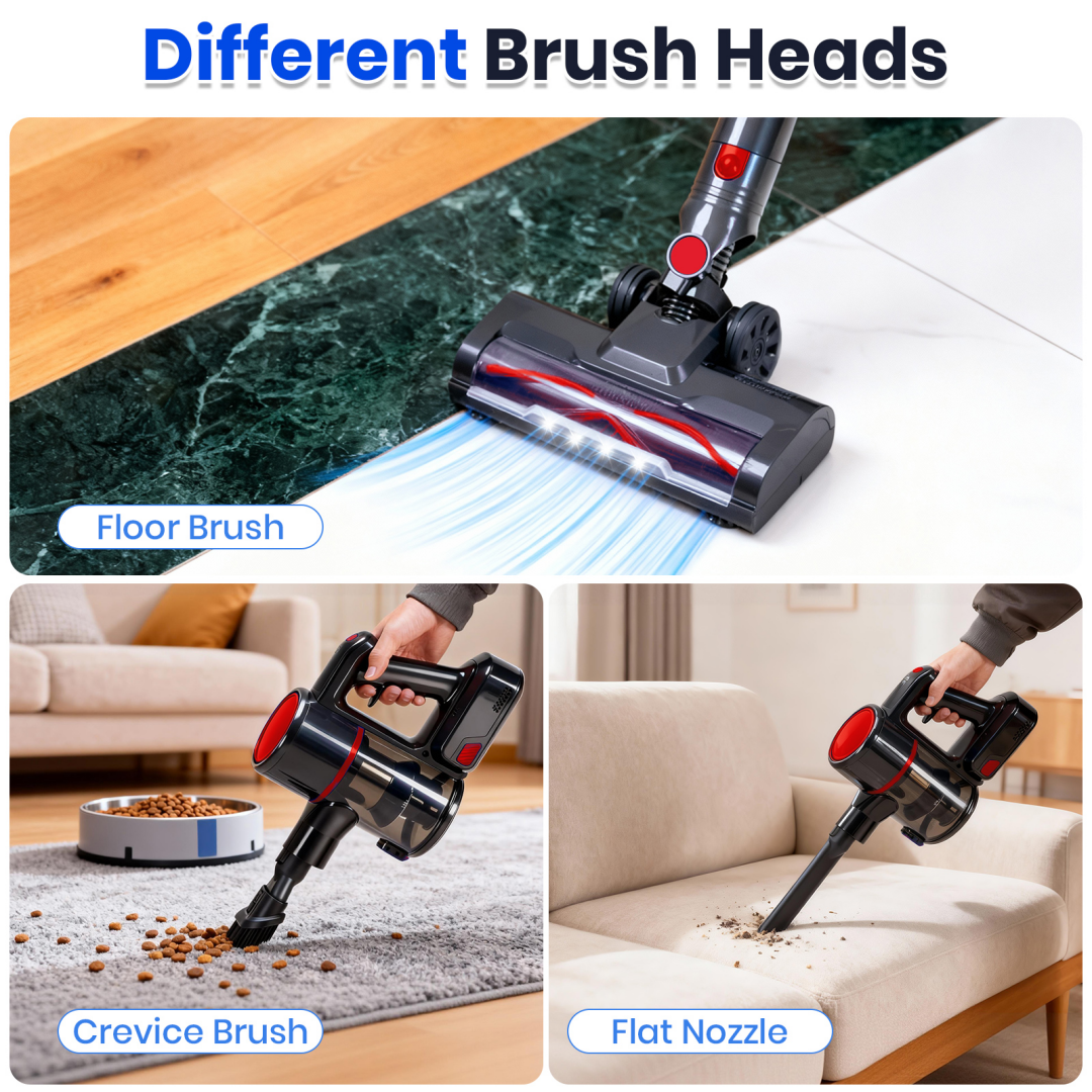 Cordless Vacuum Cleaner, Lightweight Stick Vacuum Household Anti-tangling And LED Light, Powerful Rechargeable Wireless Vacuum Cleaner