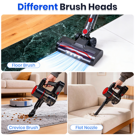 Cordless Vacuum Cleaner, Lightweight Stick Vacuum Household Anti-tangling And LED Light, Powerful Rechargeable Wireless Vacuum Cleaner