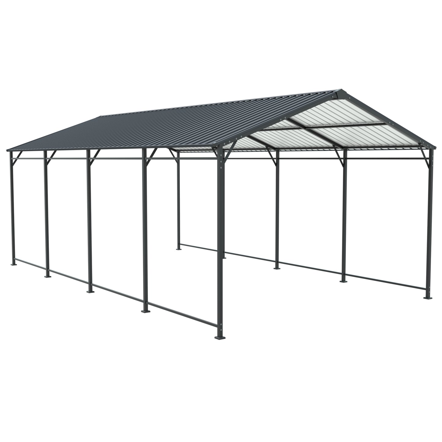 12x21 FT Carport, Heavy Duty Carport With Galvanized Steel Roof And Frame, Metal Carport Large Garage For Cars, Trucks, Boats & Tractors