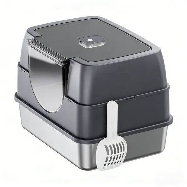 Galaxy Enclosed Gray Cat Litter Box, Sealed To Prevent Odors And Sanding, Stable And Durable, Suitable For Pet Families Worldwide