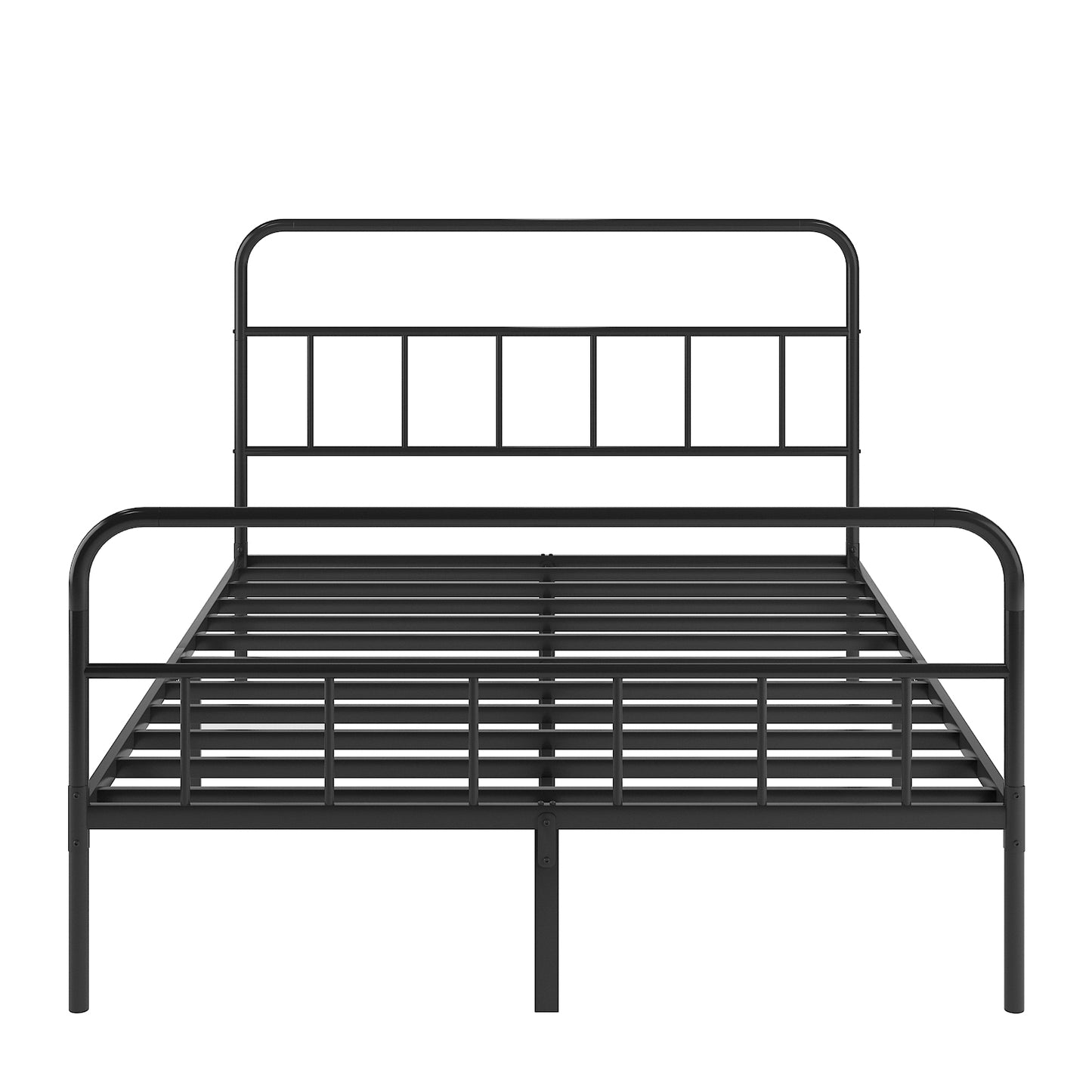 Queen Bed Frame With Headboard And Footboard, Metal Platform Bed Frame, All Metal Slats Support, Under Bed Storage, No Box Spring Needed, Easy Assembly, Black