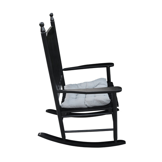 Wooden Porch Rocker Chair  BLACK, Without Mat