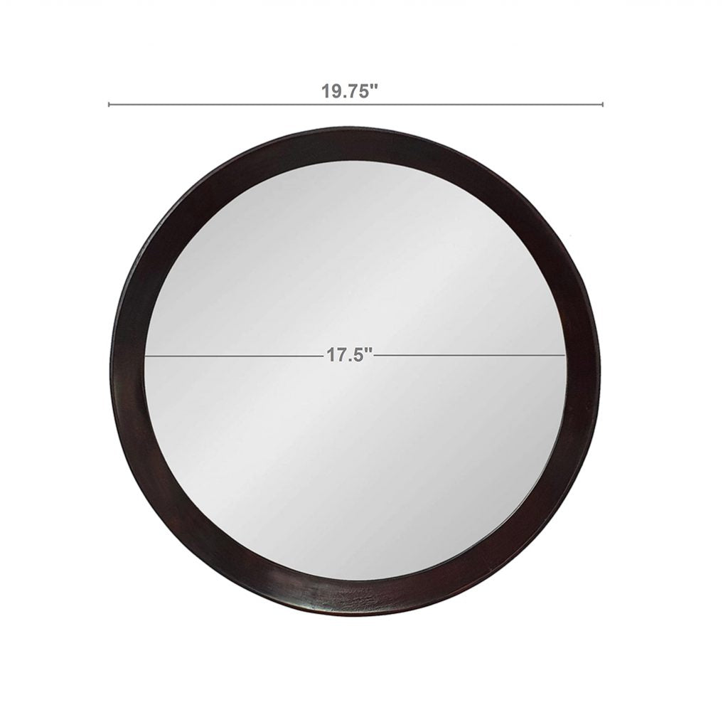 20x1.5 Transitional Decor Style Mango Wood Wall Mirror Wall Decor With Frame Of Solid Mango Wood For Bathroom Entryway Console Lean Against Wall