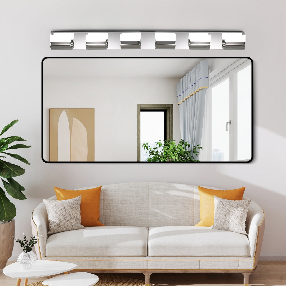 Modern Bathroom Vanity Lighting 6-Light LED Vanity Lights Over Mirror Bath Wall Lighting