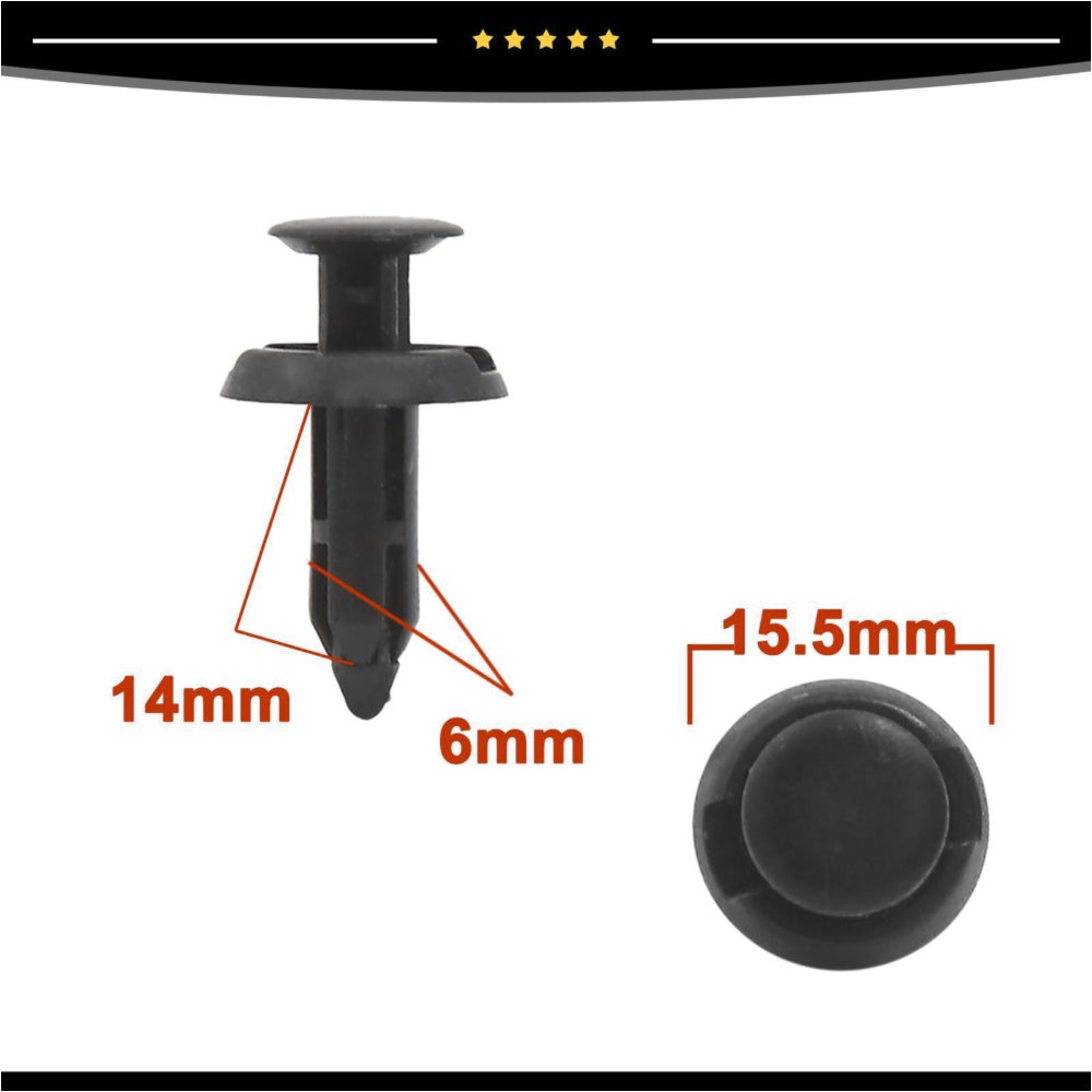Piece Of 10 0 6mm Hole Dia Plastic Push In Clips Rivet Retainer Fastener Pin Auto