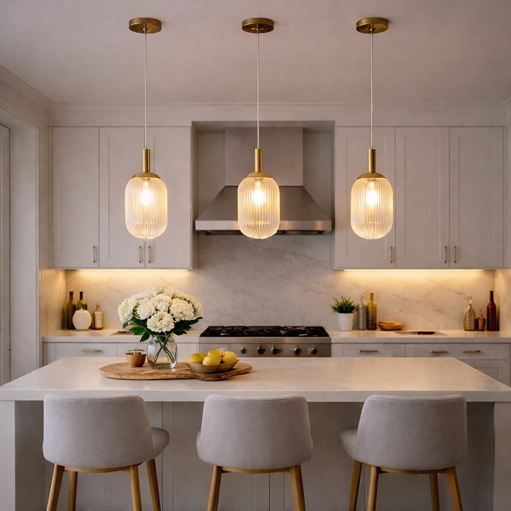 Gemma Pendant Lamp - Gold And Clear  110-120V 1PC