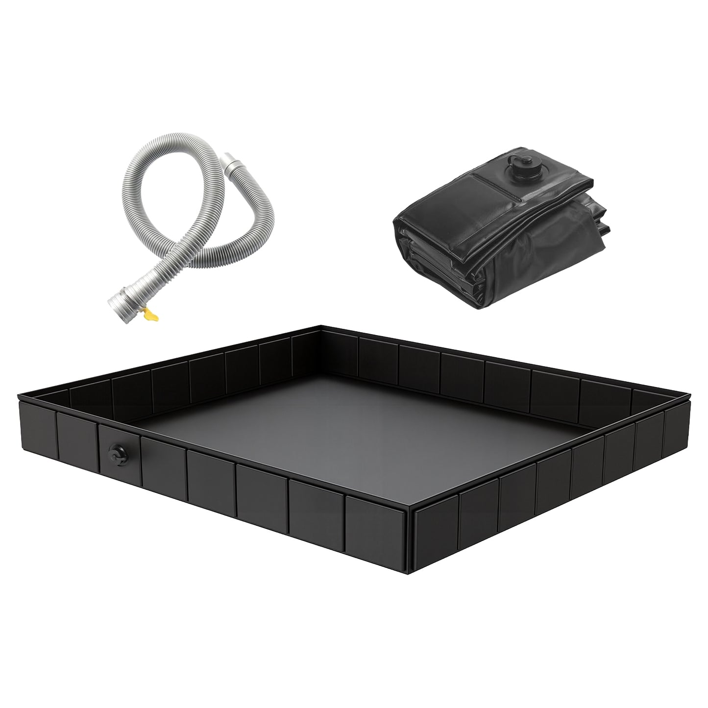 41x41x5.5in Portable Shower Pan Foldable Shower Basin Collapsible Camping Shower Tent Base With Detachable Drain Pipe For Indoor & Outdoor