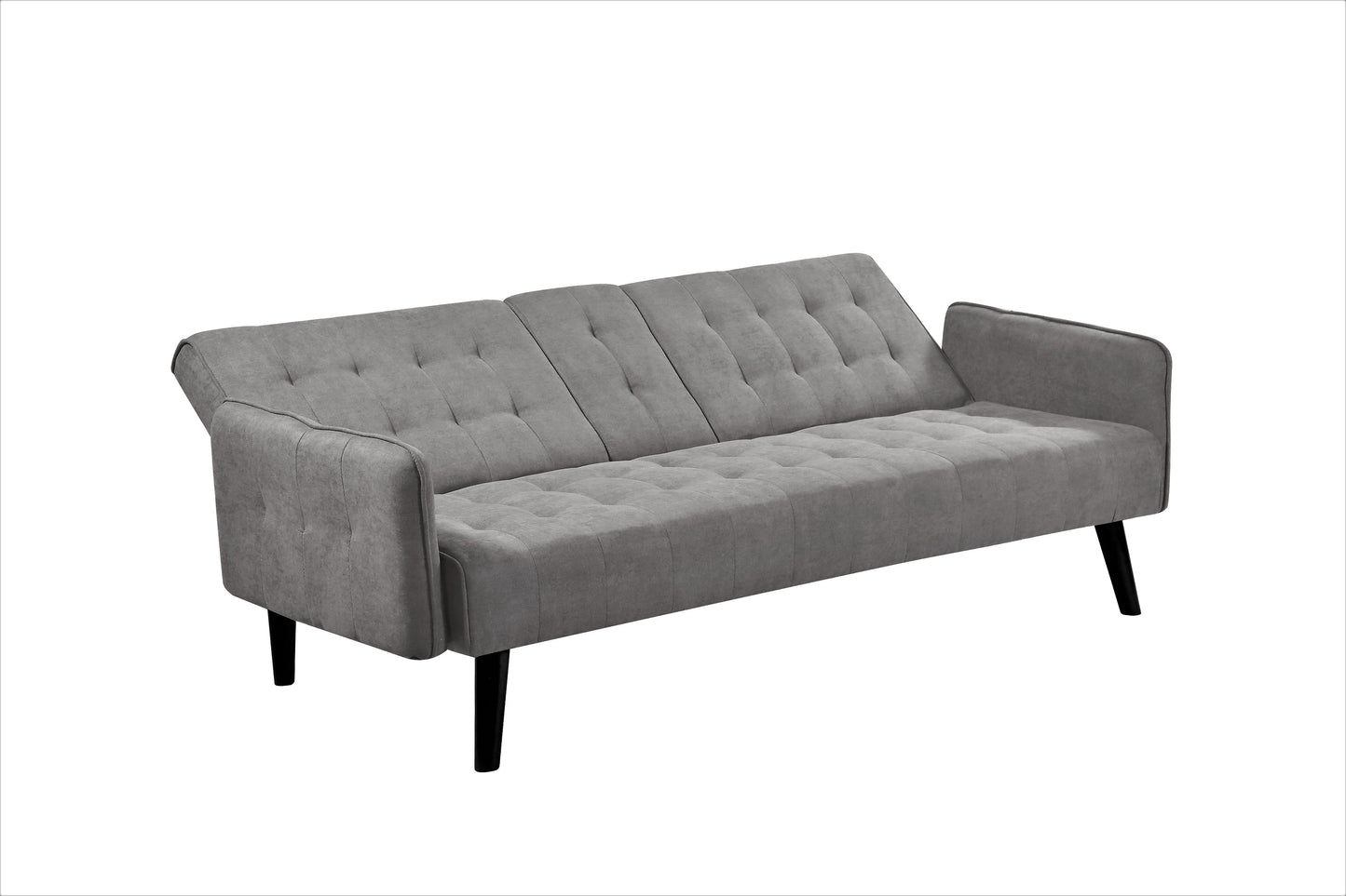 72   Sleeper Sofa Bed - Convertible Folding Backrest To Full Bed With Cup Holder & Drop-Down Table - Space Saving Linen Sofa For Small Spaces - Easy Assembly, Grey