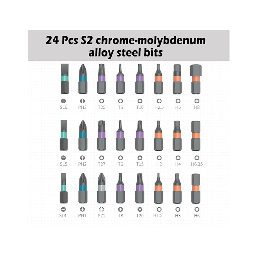 24 In 1 DlY Screwdriver Set, 1 Set Switchable Multiple Screwdriver Shapes, Compact And Portable Ratchet Screwdriver Set Home Repair Tool Kit