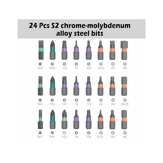 24 In 1 DlY Screwdriver Set, 1 Set Switchable Multiple Screwdriver Shapes, Compact And Portable Ratchet Screwdriver Set Home Repair Tool Kit