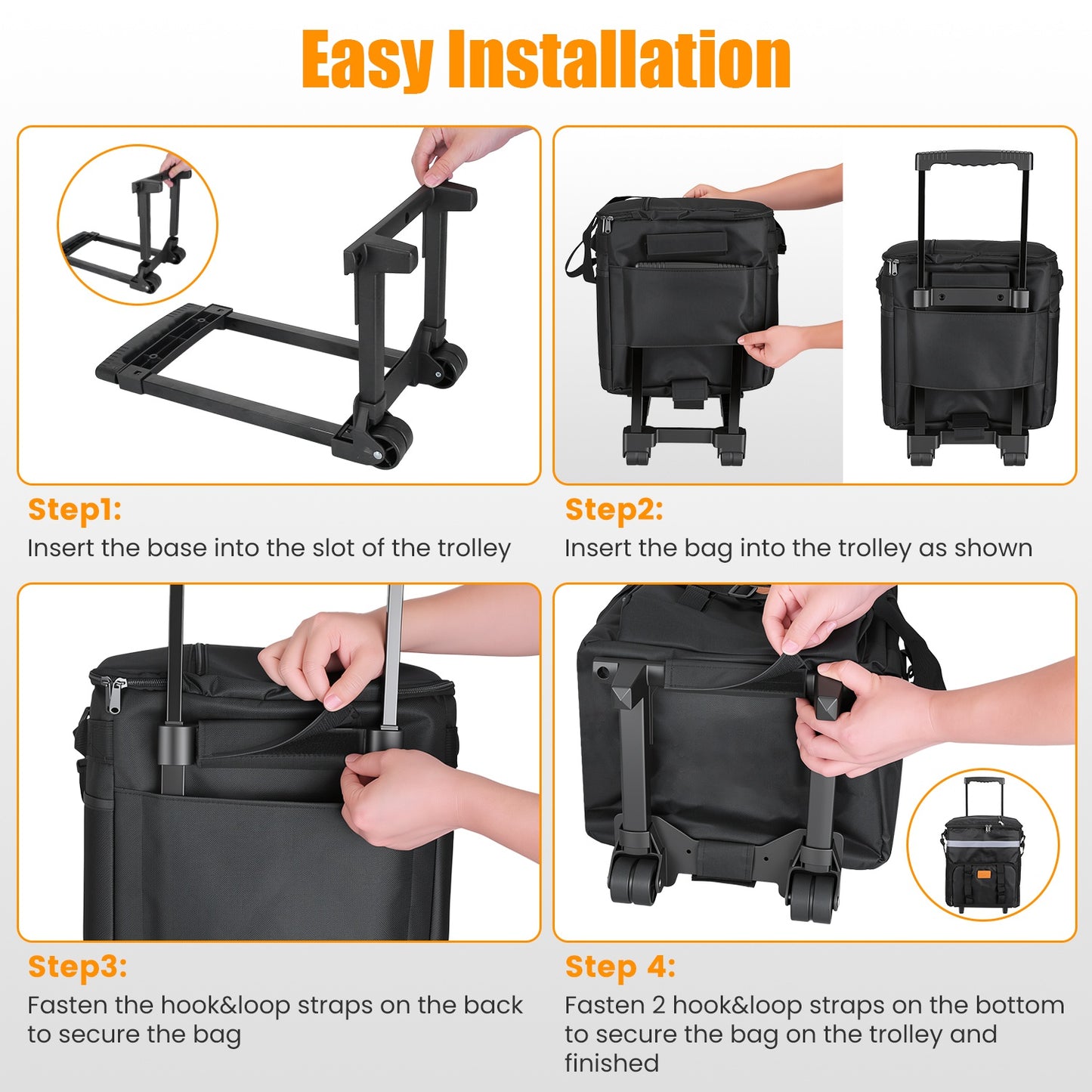 1Pc Portable Rolling Cooler Bag With Wheels And Side Handles Shoulder Strap 30L 50 Can Collapsible Insulated Leakproof Cooler For Camping Patio Travel Outdoor Ball Fields Beach