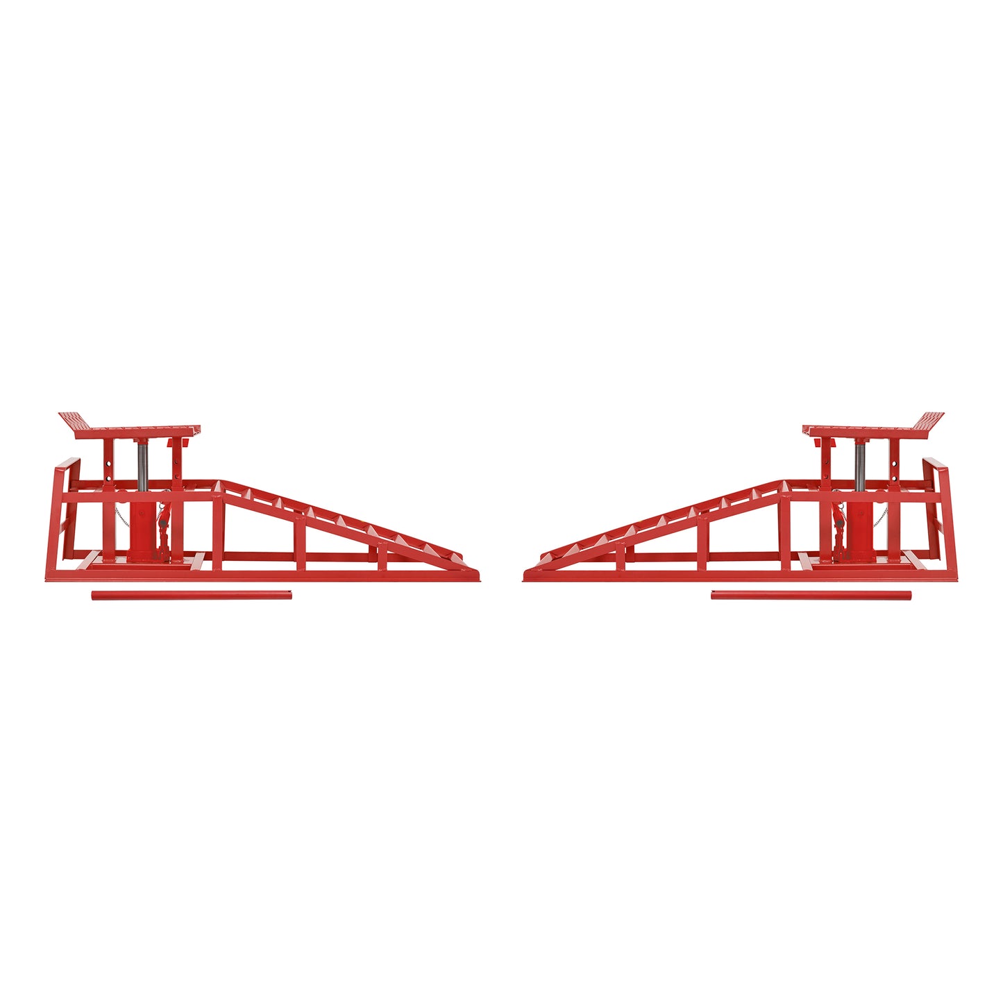 Auto Car Truck Service Ramps Lifts With Pedal, Garage Car Lift Hydraulic Ramps 5 Ton,Automotive Hydraulic Lift Repair Frame Lift  2 Pack  Red Color