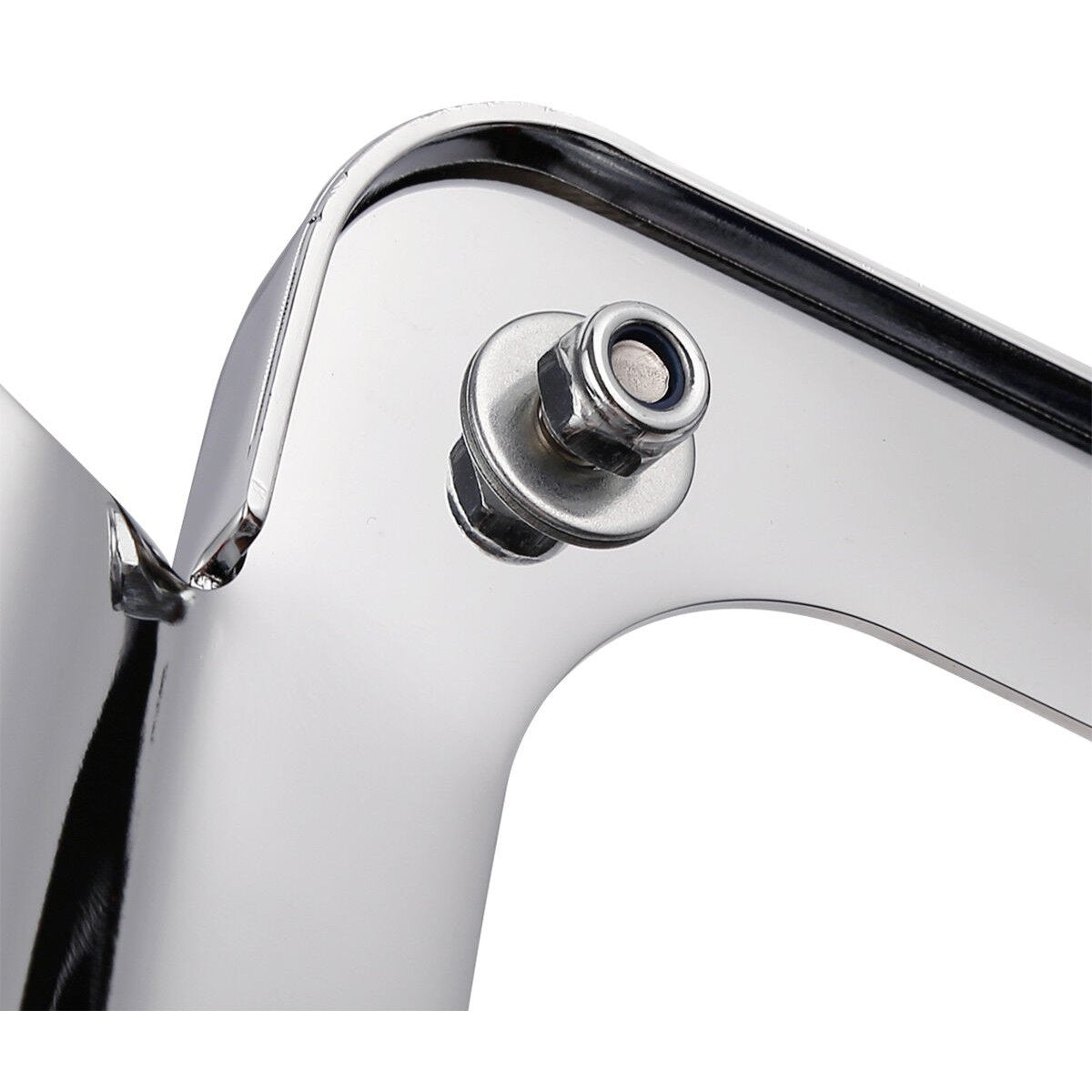 Chrome Curved Laydown License Plate Mount Frame W-Light For Harley-Davidson
