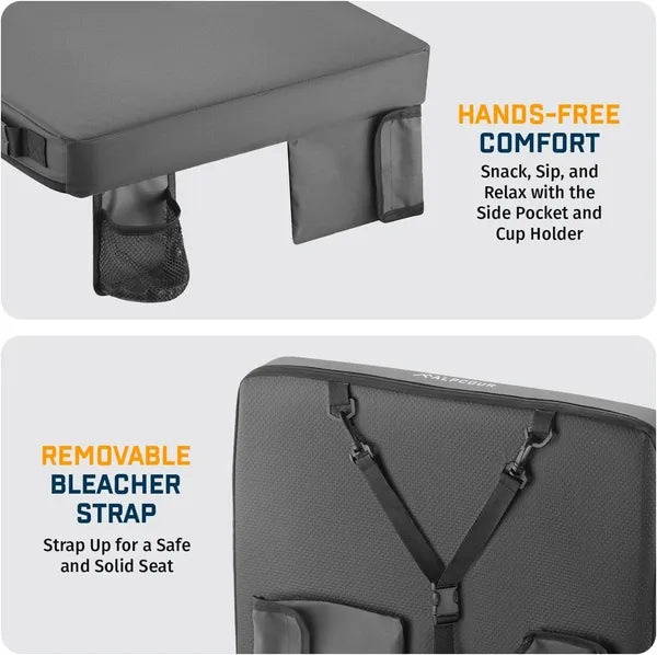 Alpcour Portable Extra Thick Stadium Seat Cushion - 21x 15 Inch Bleacher Cushion With Side Pocket