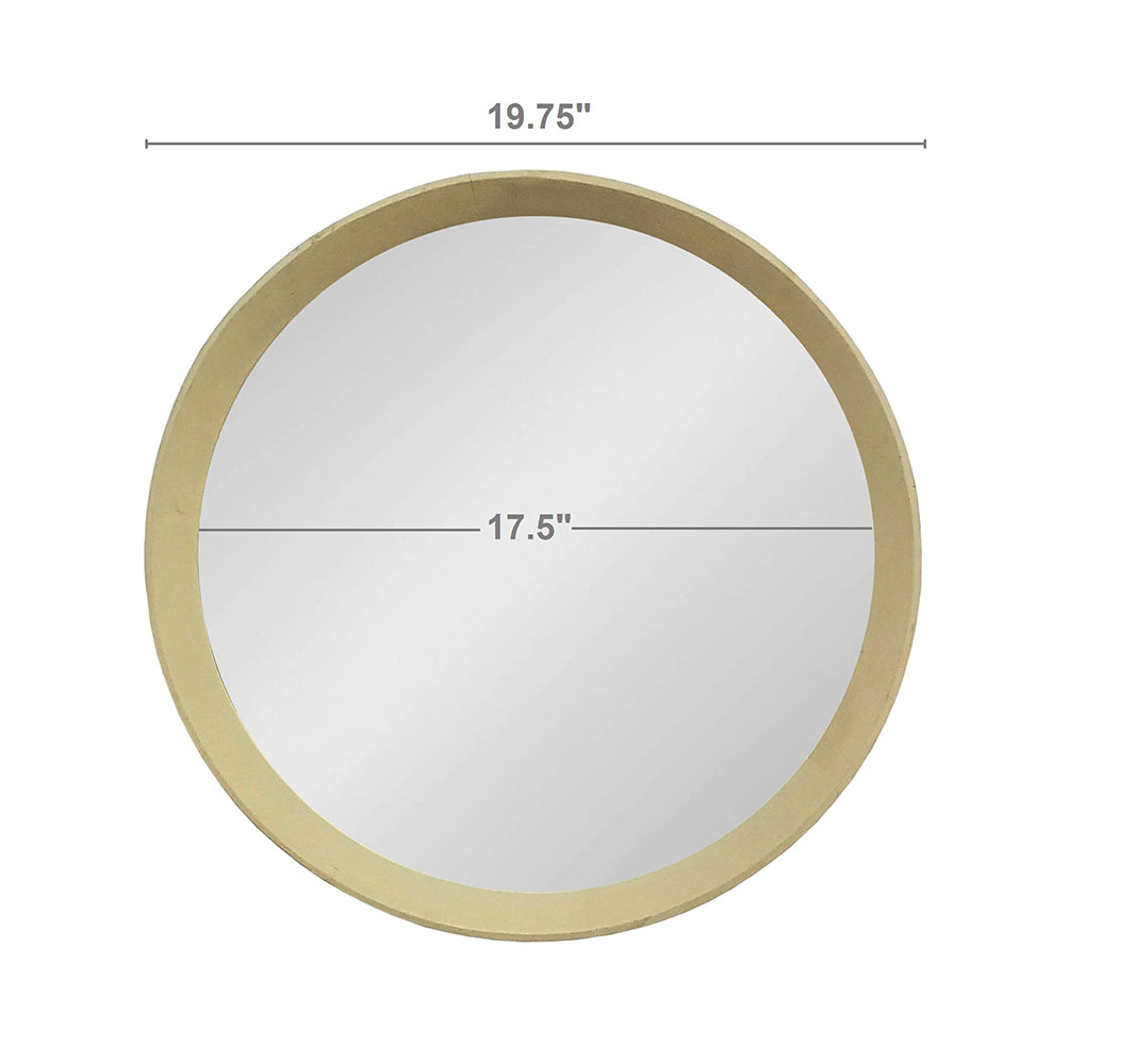 D20x1.5 Transitional Decor Style Mango Wood Wall Mirror Wall Decor With Frame Of Solid Mango Wood For Bathroom Entryway Console Lean Against Wall