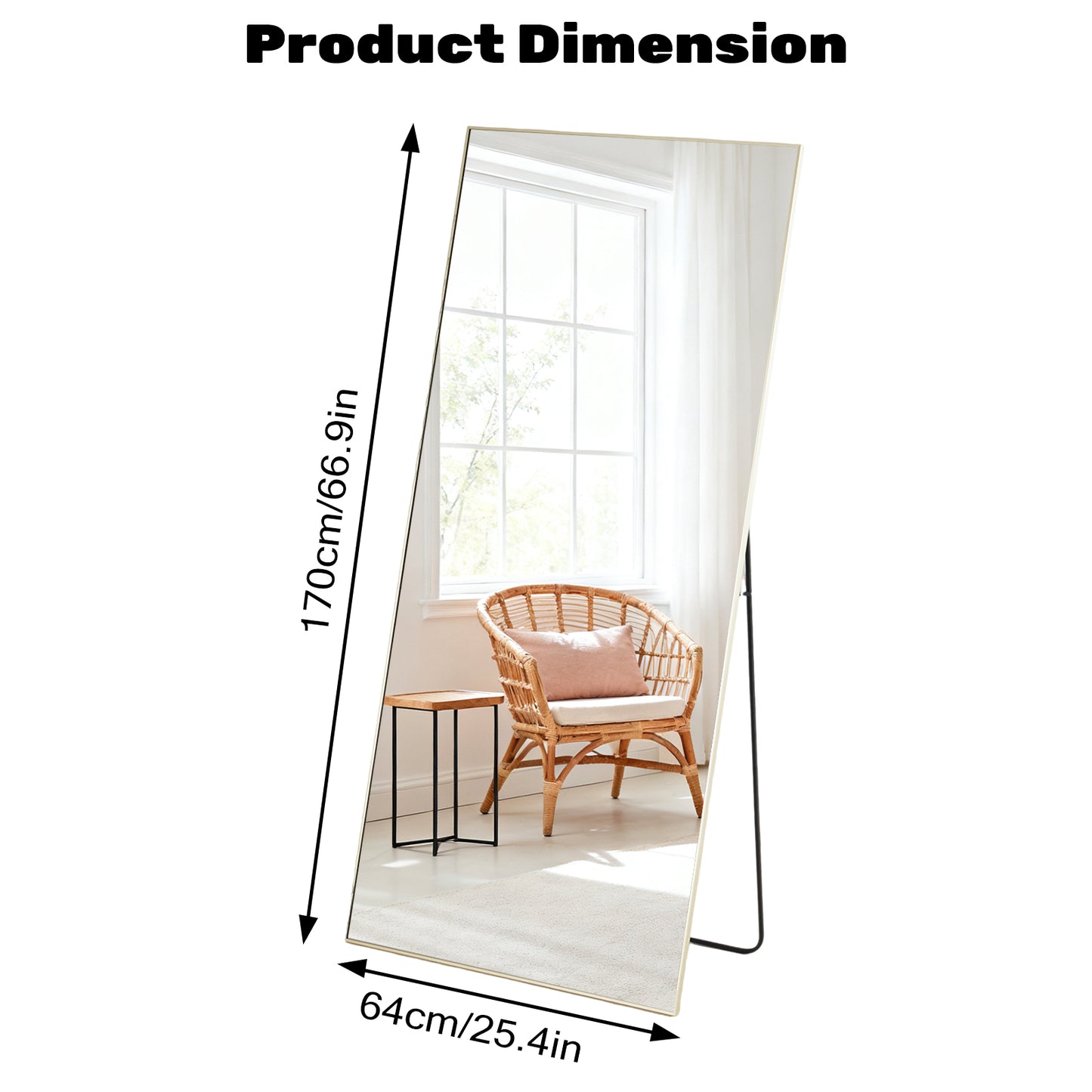 Rectangle Full Length Mirror, Full Body Standing Mirror Floor Mirrors