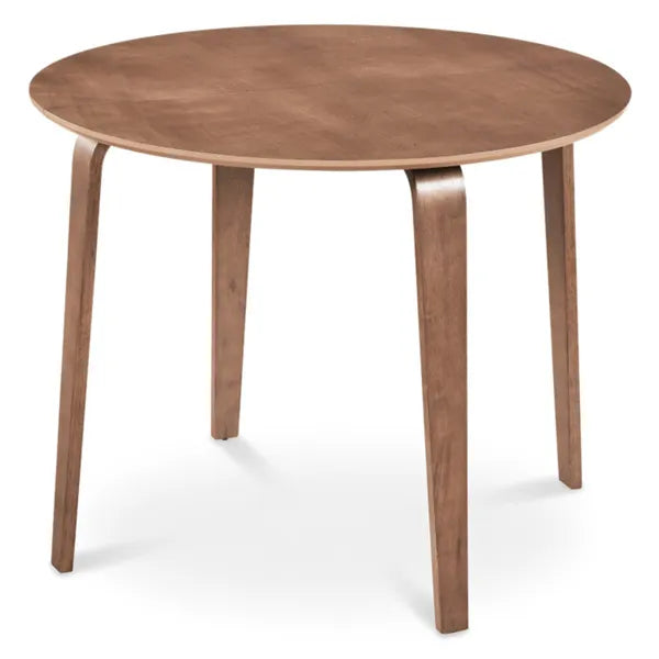 37.5" Round Dining Table, Solid Rubber Wood Legs For 4 People (Walnut)