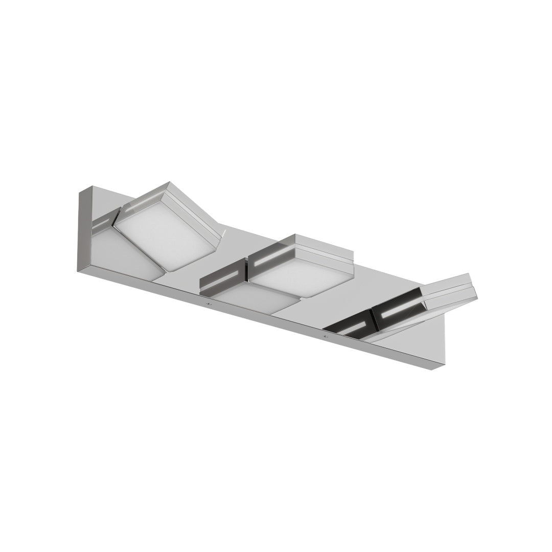 Modern Chrome LED Vanity Light, 3-Lights Wall Sconce For Bathroom And Mirror, Sleek Minimalist Design, Energy-Efficient, Easy To Install