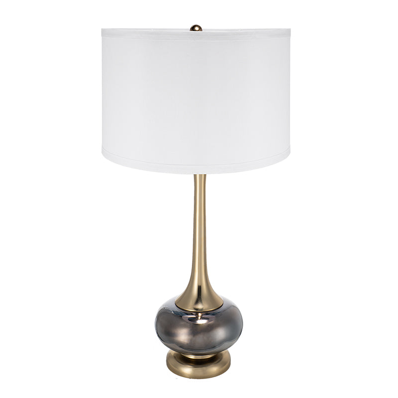 D15x29  Table Lamp With Glass Drum  Lamp Shade Assembly Required