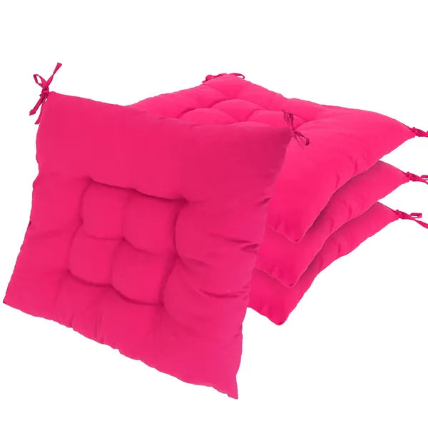 4Pcs Chair Cushion Pads Pillow 17.72x17.72x2.37in Soft Tie On Square Sitting Mats For Home Office Car Sitting Travel Thickened