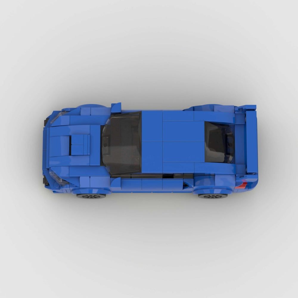 303PCS Blue JDM Rally Car Building Blocks, WRX STI Inspired Sports Sedan Toy With Rear Wing Kit For Kids 6 And Adults ,Collectible Drift Car Gift
