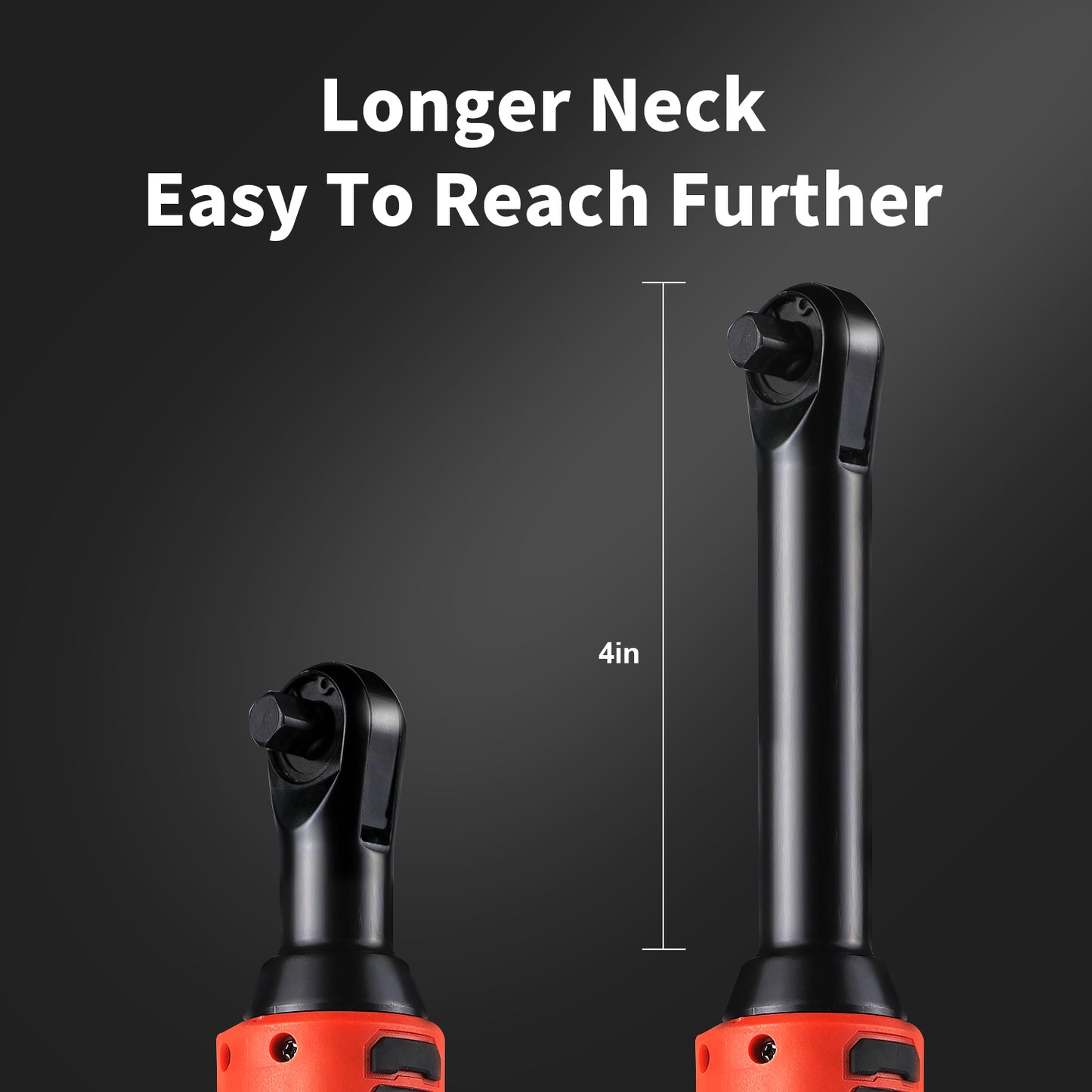 TQUAGGA 18V Extended Cordless Electric Ratchet Wrench Set, Extended Neck, Variable Speed, 18V, 18V Cordless Electric Ratchet Wrench Set, Automotive Repair Tools, Electric Tools