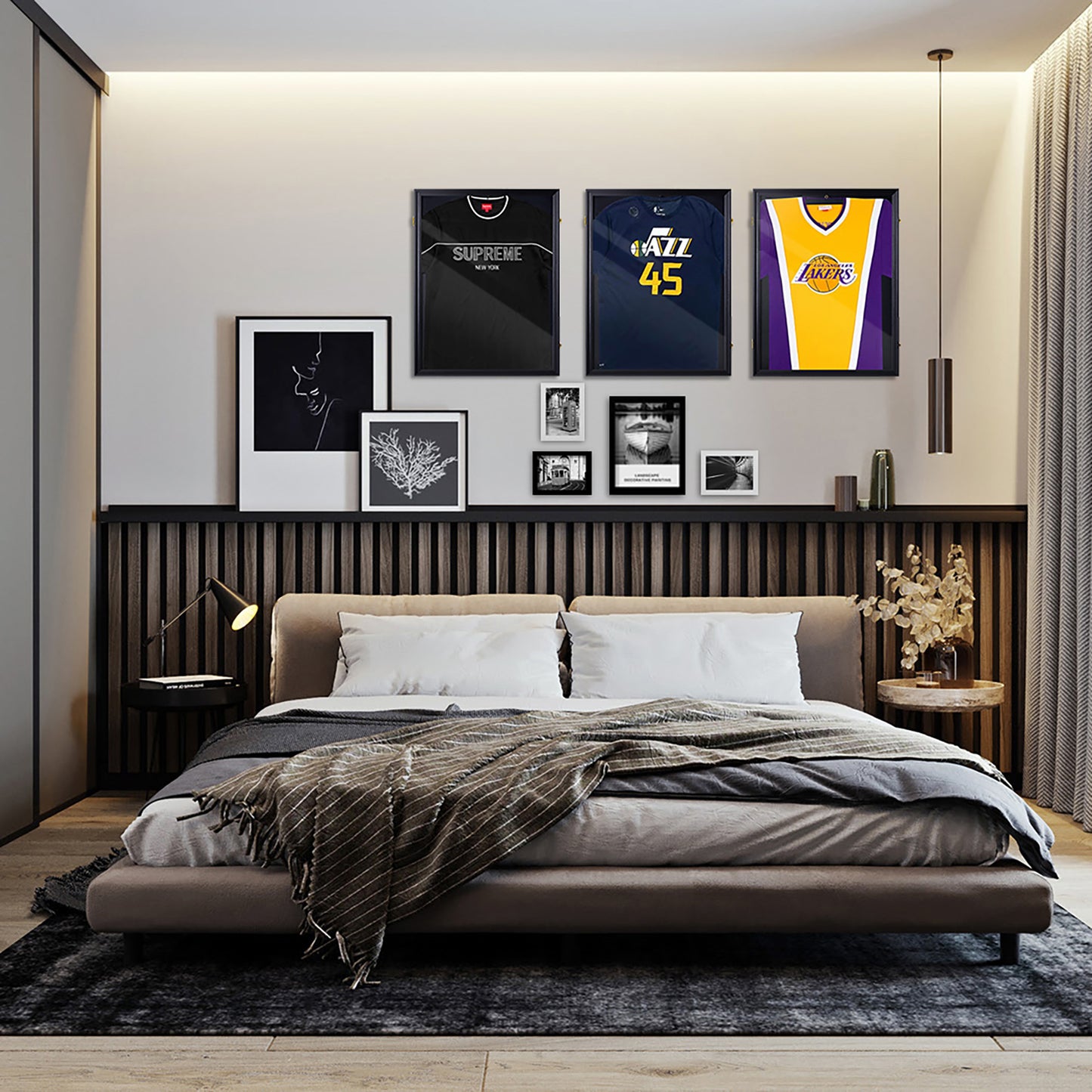 24 X 32in Jersey Display Case, Shirt Display Frame With UV Resistant Acrylic And Hanger, Wall Mounted Baseball Basketball Football Hockey Shirt Display Frame