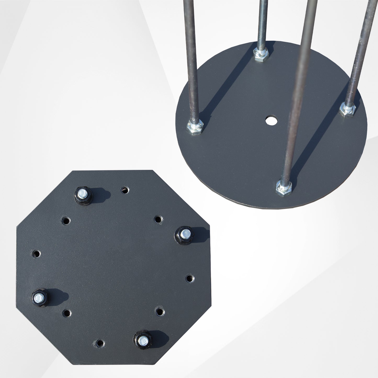 Patio Umbrella Base In Ground, Heavy-Duty Steel Construction For Stability, Supports Up To 700LBS, 7.8  X 7.8  X 22