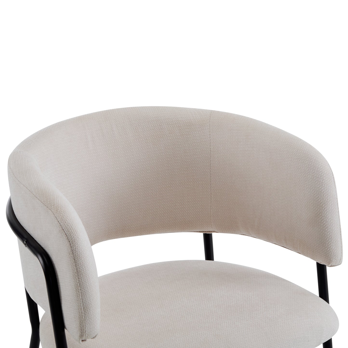 Modern Upholstered Arm Dining Chair Set Of 2-Beige