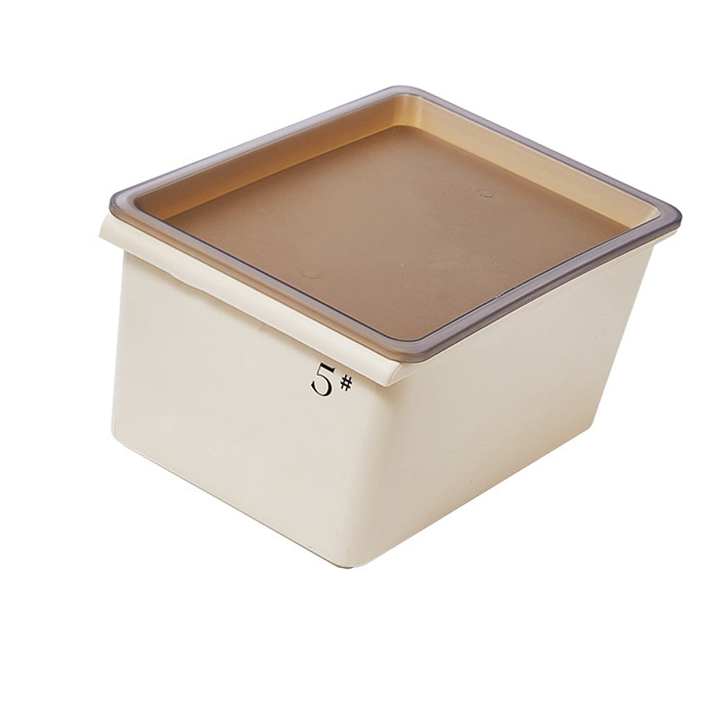 Storage Bin Plastic Box With Lid Stackable Cream Style Ample Capacity Grooved Bottom Storage Basket For Closet Bedroom 5L