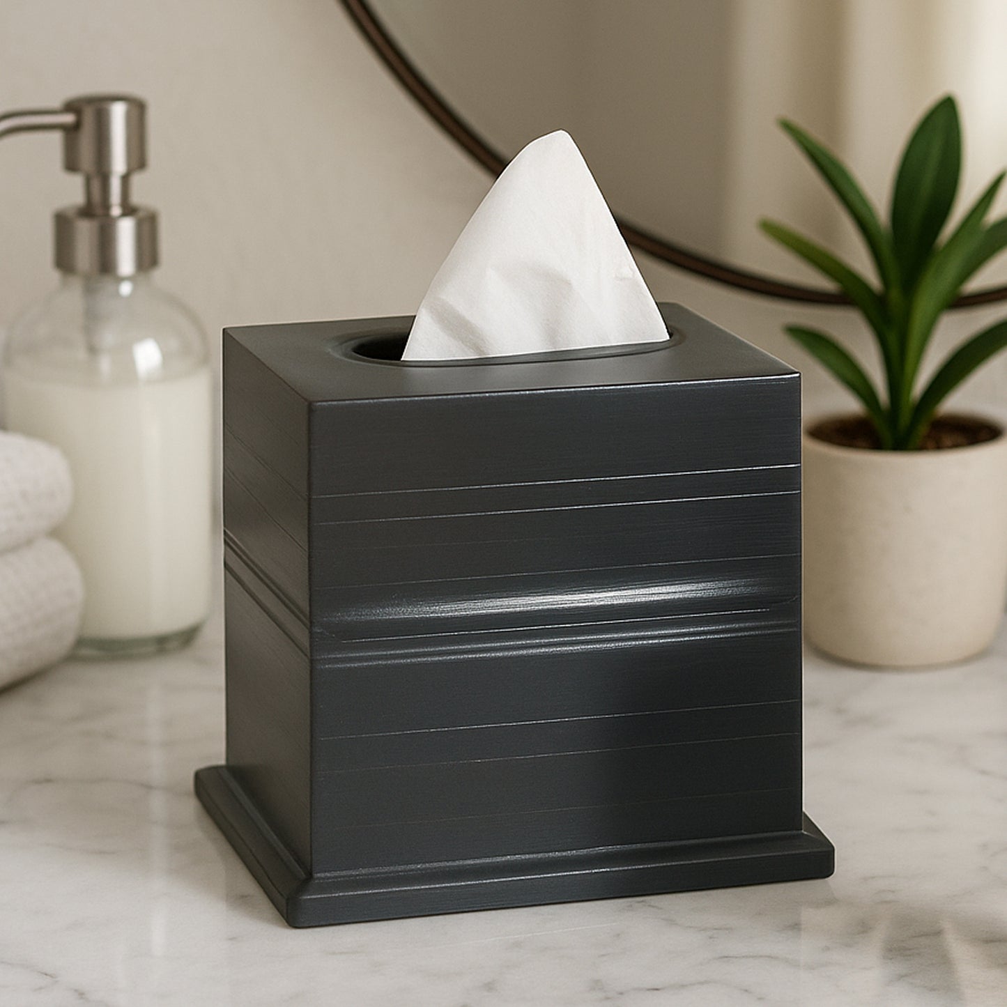 Tissue Box Stainless Steel Square Facial Tissue Box Holder  Oil Rubbed Bronze Finish