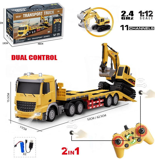 Children's Remote-Controlled Construction Vehicle Toy, Realistic Electric Simulation Model Car, Maneuverable Construction Vehicle, Birthday And Festival Educational Gift