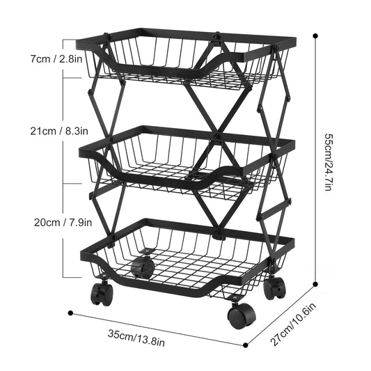 Kitchen Storage Rack Floor-Folding Vegetable Rack Multi-Layer Gap Vegetable And Fruit Basket Household Kitchen Storage Shelf