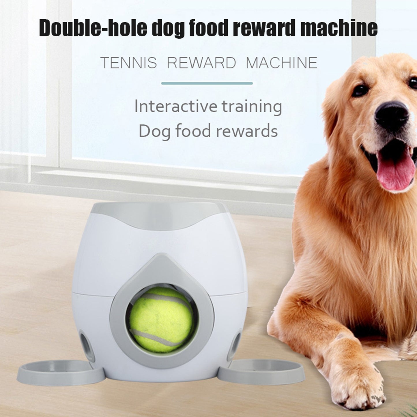 Automatic Pet Feeder Fetch Tennis Ball Dog Training Toys Interactive Throwing Ball Machine