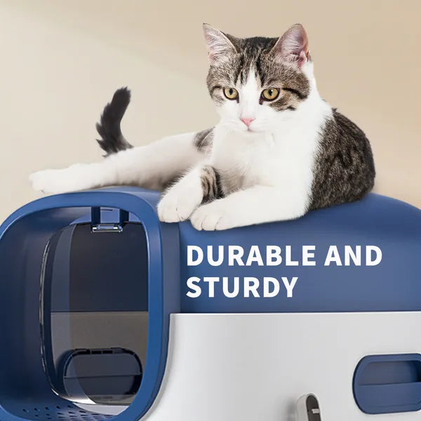 E Classic Blue Cat Litter Box - Simple And Practical, Large Space, High Cost Effective Choice