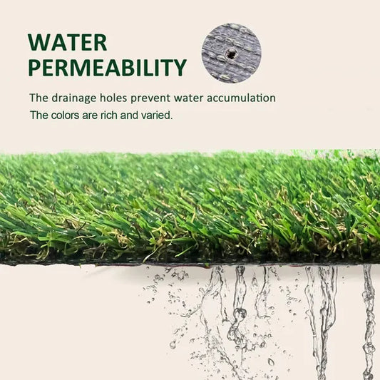 6.5ft X 15ft Artificial Turf 0.8' Mat With Drainage Holes. Fake Grass With Rubber Backing, Economical And Ideal For Indoor & Outdoor Pet Areas, Garden, Lawn, Patio & Balcony Decor