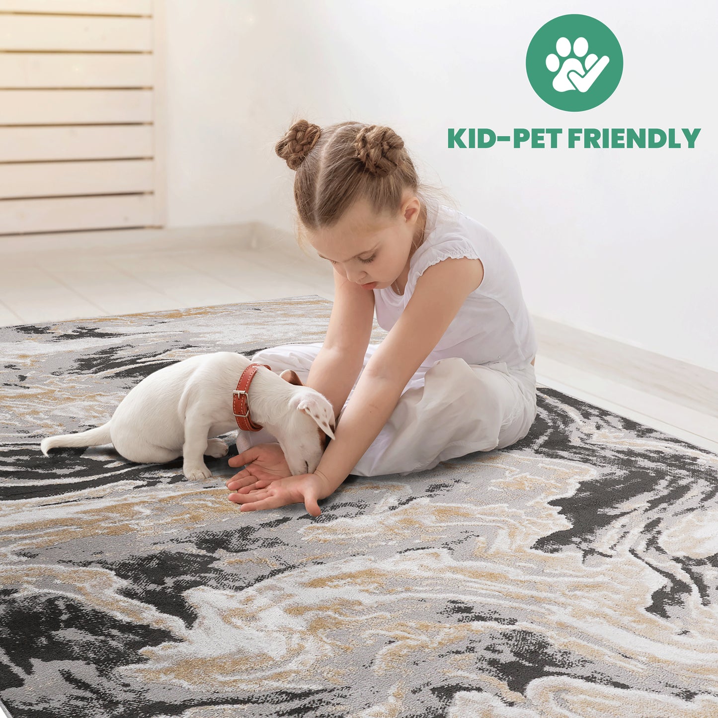 PAYAS C Ollection 8X10 Grey  Abstract Area Rug