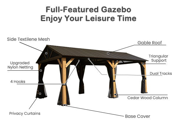Cedar Wood Gazebo 12  X20