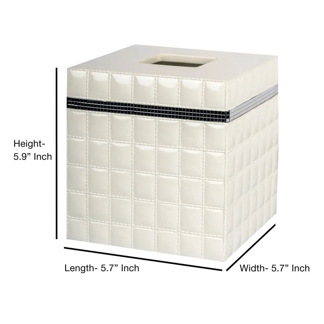 Tissue Box Cover  Resin Square Facial Tissue Box Holder White