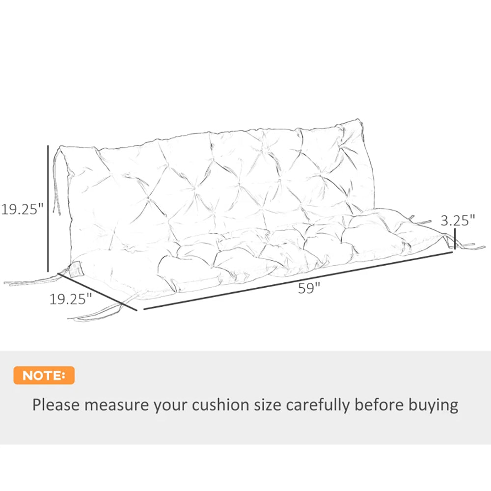 59'' X 38'' Tufted Bench Cushion For Outdoor Furniture, 3-Seater Replacement For Swing Chair, Patio Sofa Couch, TIKTOK Prohibits Sales