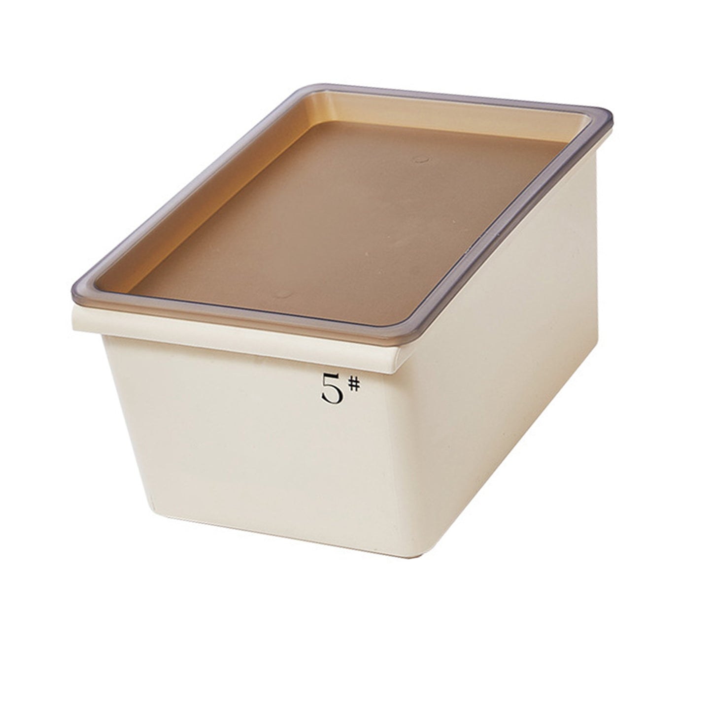 Storage Bin Plastic Box With Lid Stackable Cream Style Ample Capacity Grooved Bottom Storage Basket For Closet Bedroom 5L