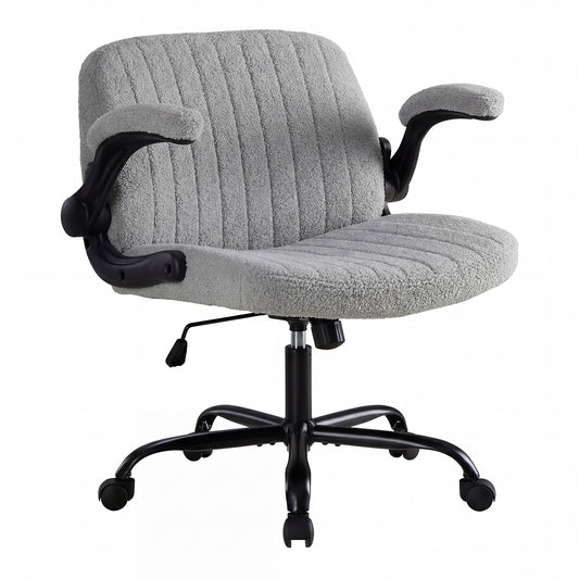 Office Chair With Wheels, Wide-leg Cross-style Desk Chair, Adjustable Rotating Chair With Flip-up Armrests