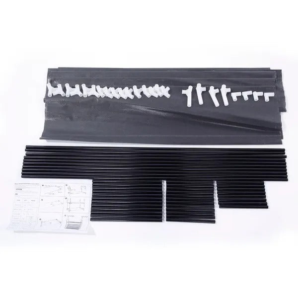 Simple Assembly 5 Tiers Non-woven Fabric Shoe Rack With Handle Black RT