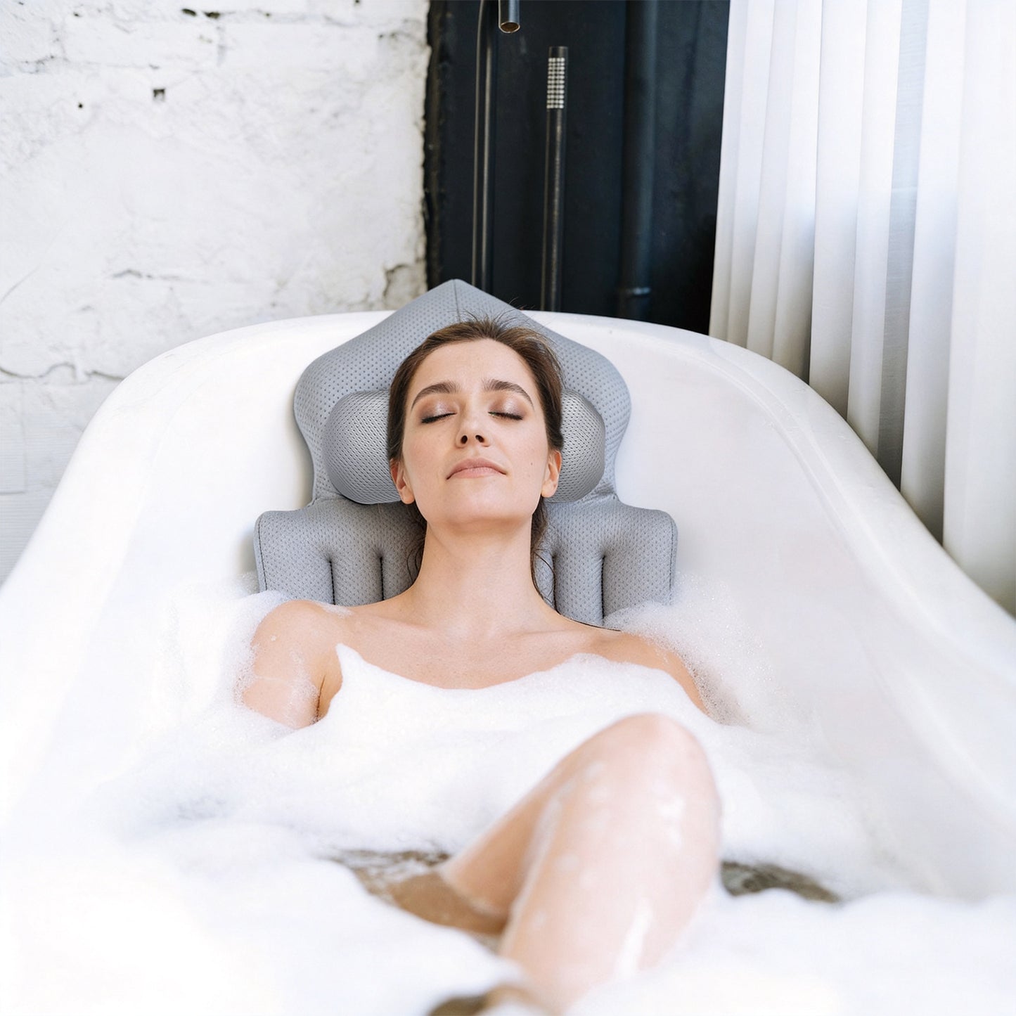 1Pc Full Body Bath Pillow With Headrest Lumbar Support Quick-Drying Bathtub Cushion With Breathable 4D Honeycomb Mesh Cushion Nonslip Machine Washable