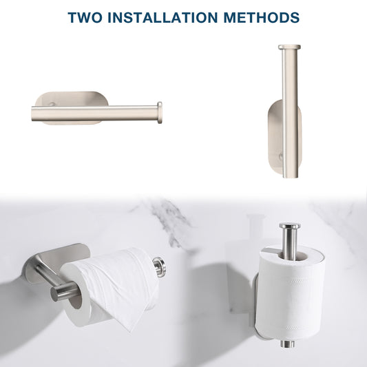 Toilet Paper Holder Self Adhesive, Stainless Steel Rustproof Adhesive Toilet Roll Holder No Drilling
