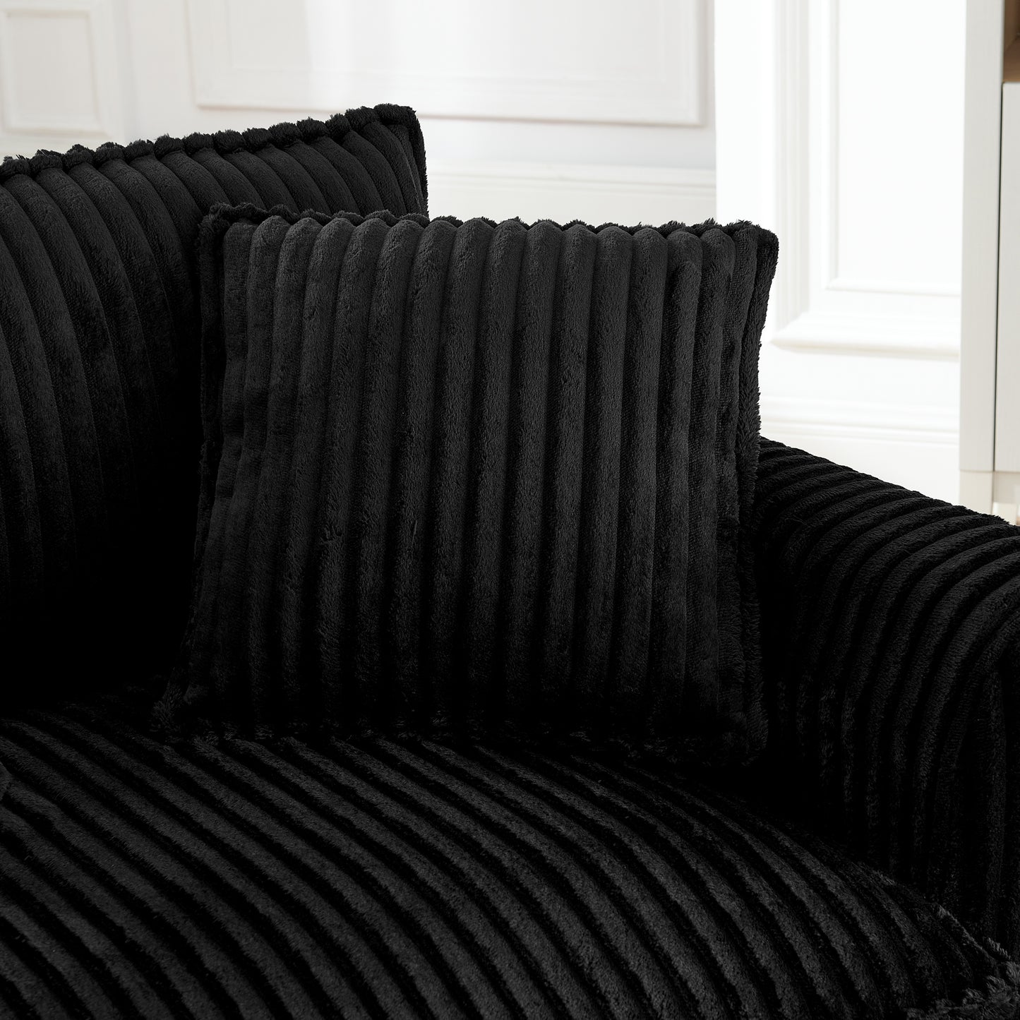 Lazy Sofa Chair, Comfortable Single-person Sofa Chair, With A Backrest And Soft Seat Cushion, Having Armrests On Both Sides, Suitable For Living Room And Bedroom - Black
