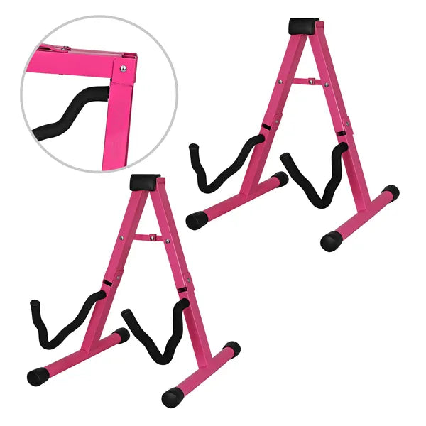 5 Core Guitar Stand 2PC A Frame W Soft Foam Arm Non Slip Rubber For Acoustic Electric Bass