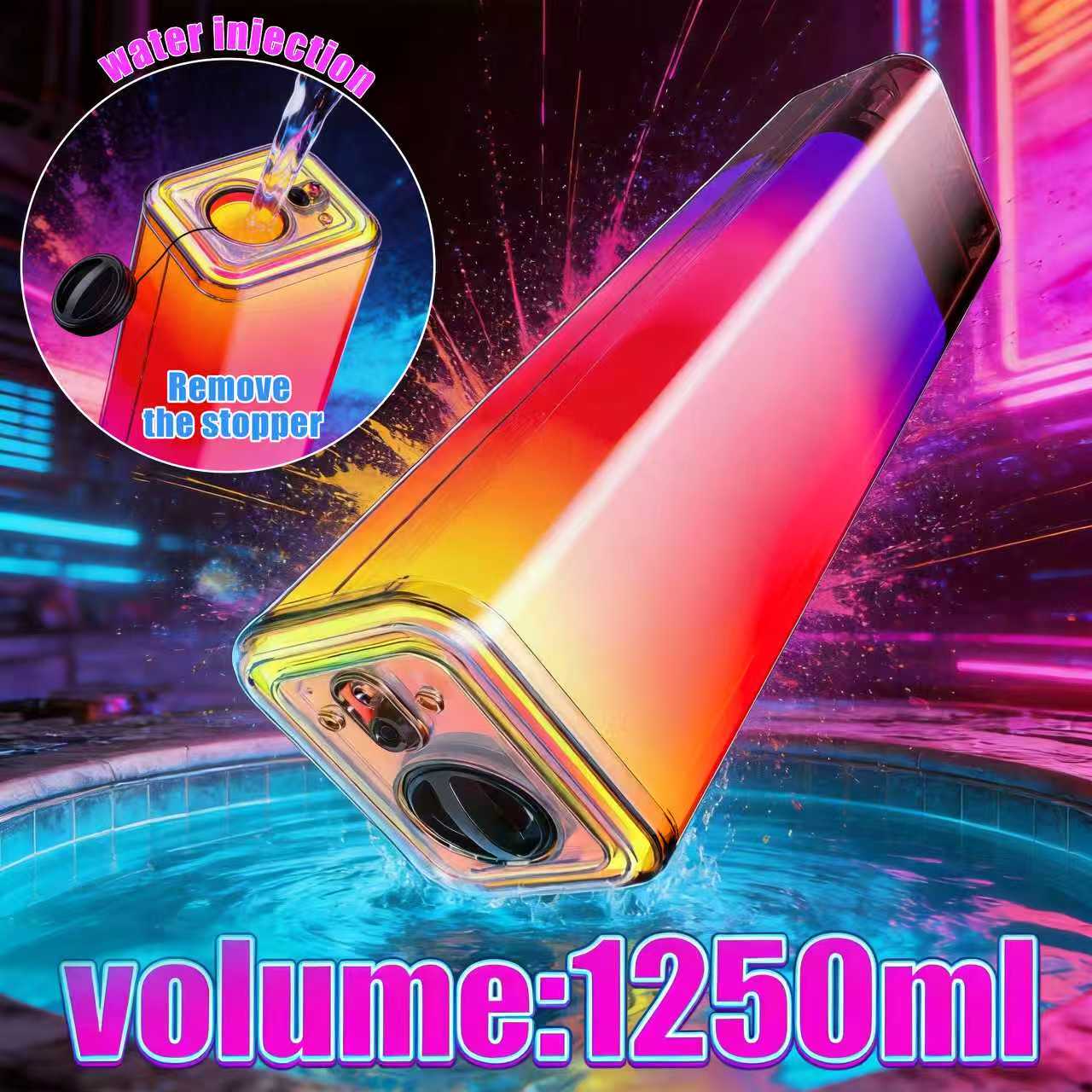Gradient Color Electric Water Gun, Rechargeable Battery Powered Remote Shooting Toy, Suitable For Pool, Beach, And Outdoor Games